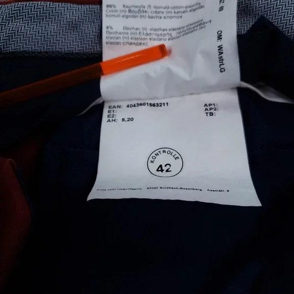 HILTL Pants Mens 36x32 (Fits 34x32) Red‎ Parma Contemporary Fit Stretch Chino